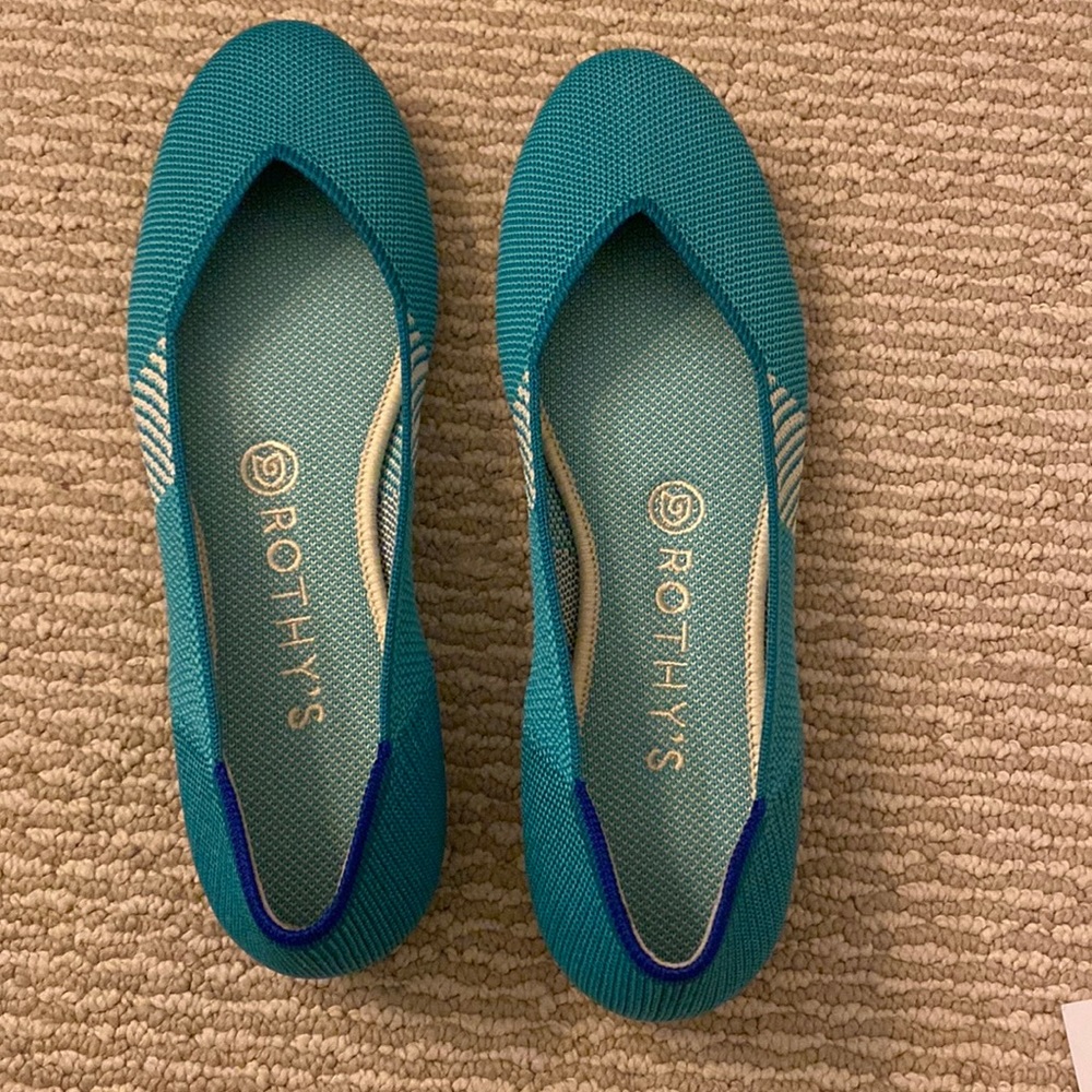 Rothy’s turquoise flats